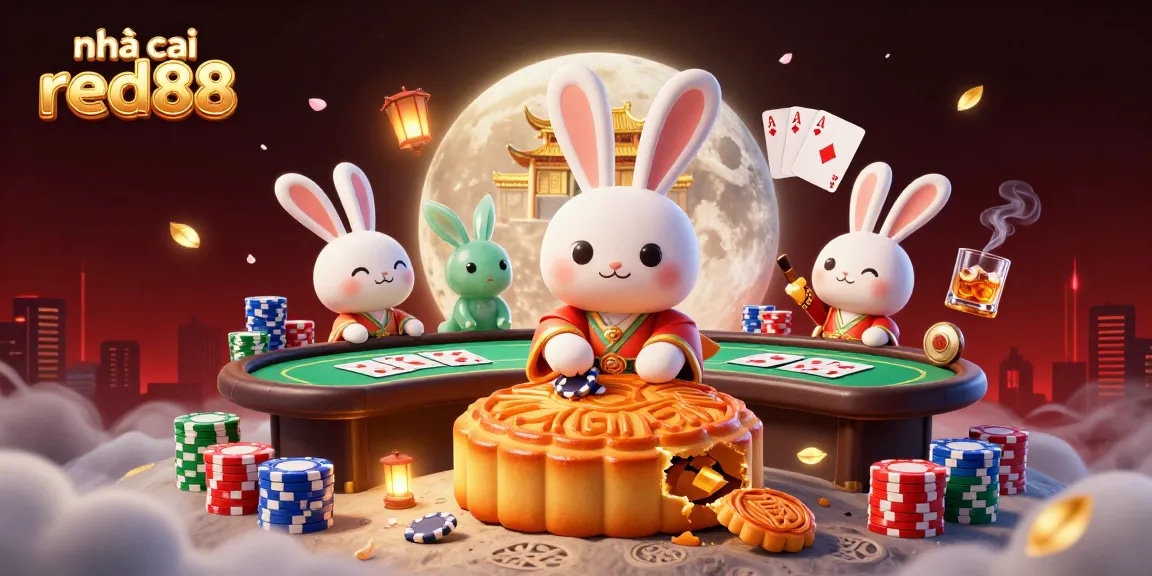 Experience thrilling gaming at nhà cái red88, featuring vibrant moon rabbit action and poker elements.