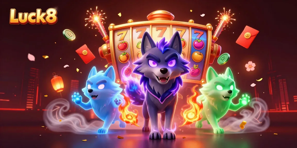 Luck8 experience enhanced with vibrant slot machines and lively characters, showcasing dynamic casino elements.