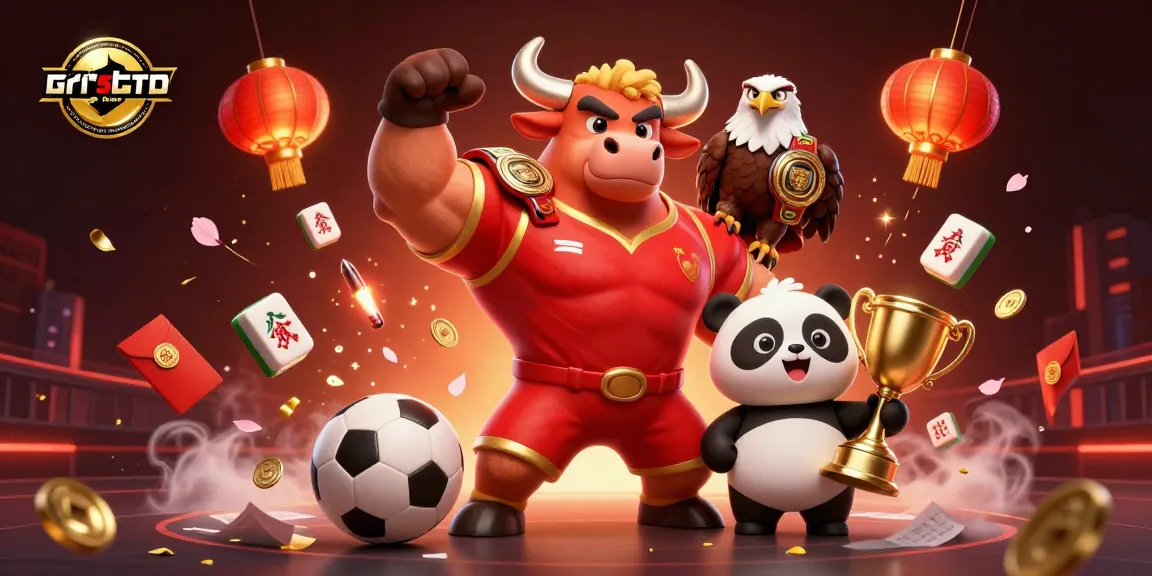 Victory scene with trusted best betting sites not on gamstop / bookies not on gamstop mascot, celebrating amidst sports elements