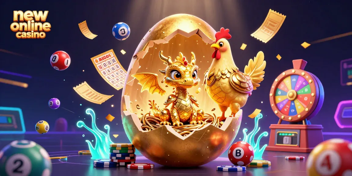 Win big at the new online casino with a golden dragon guarding poker chip treasures!